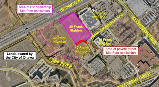 Map showing the location of the 20 Nighbor Place land, from documents submitted as part of the site plan appilcation.