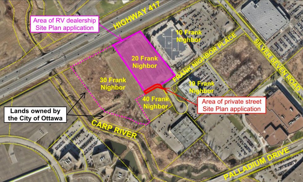 Map showing the location of the 20 Nighbor Place land, from documents submitted as part of the site plan appilcation.