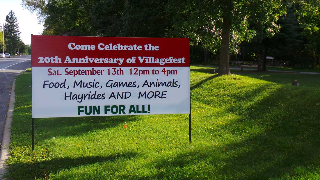 Stittsville Village Fest sign