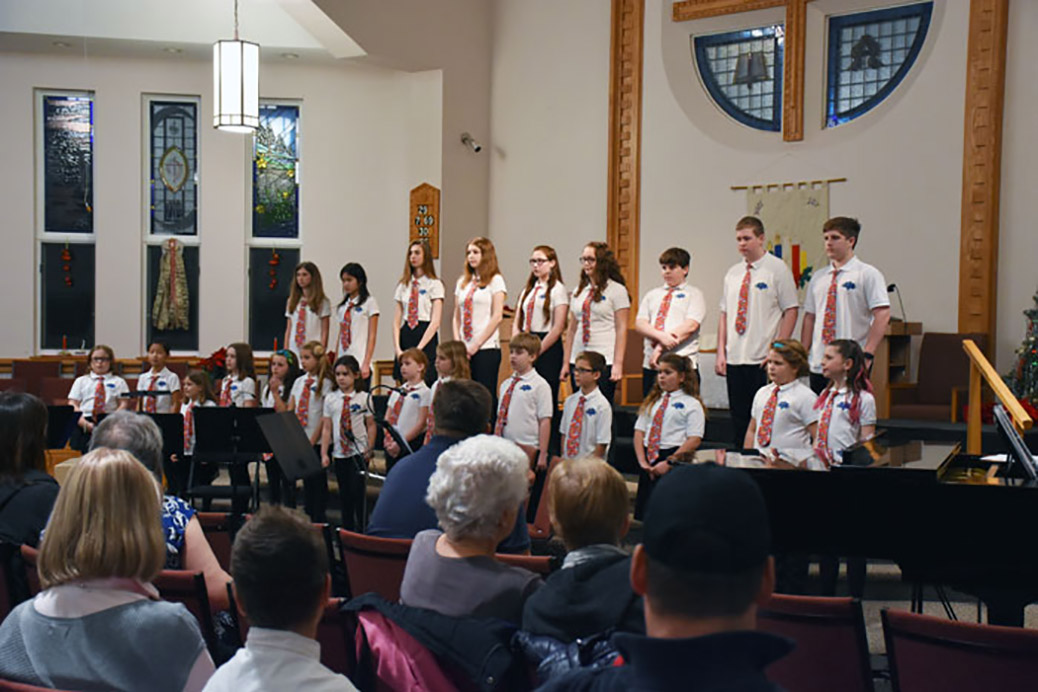 The Jubilee Juniors performing on stage at a December 2016 Christmas performance.