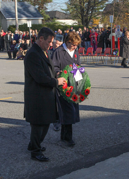 Stittsville Legion's Silver Cross Mother prepares to lay a wreath. Photo by Barry Gray