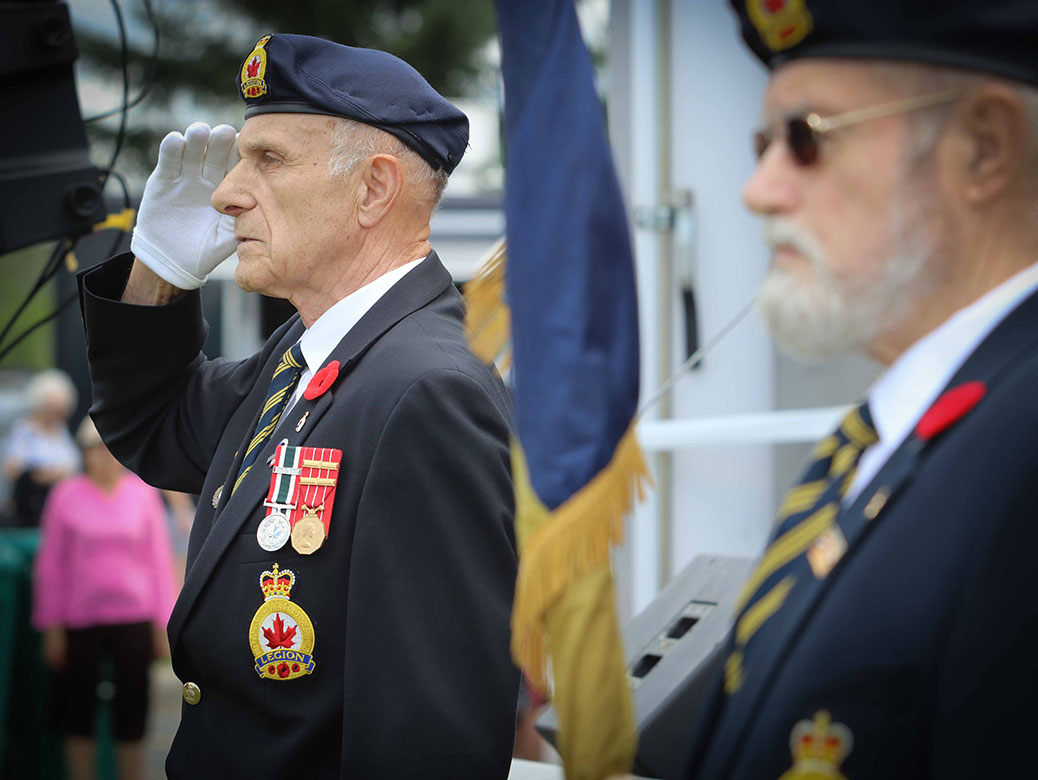 Stittsville Legion colour party. Canada 2017 in Stittsville. Photo by Barry Gray.