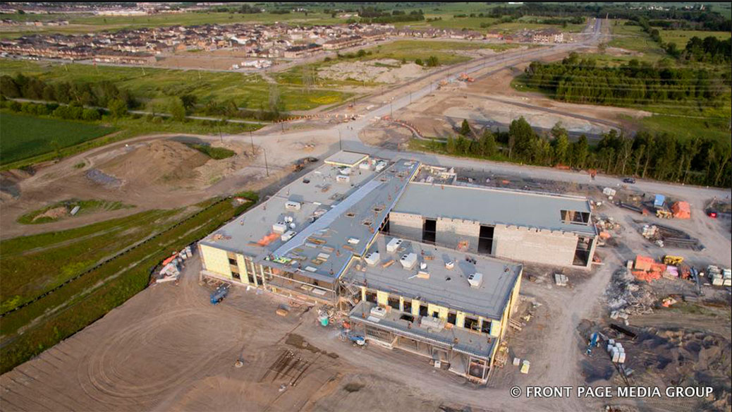 The new french Catholic high school being built on Abbott Street. Photo by Front Page Media.