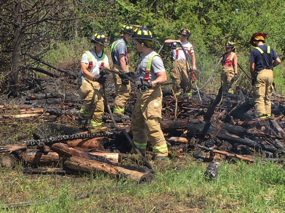 Brush fire behind Birchland Drive on Sunday, May 28