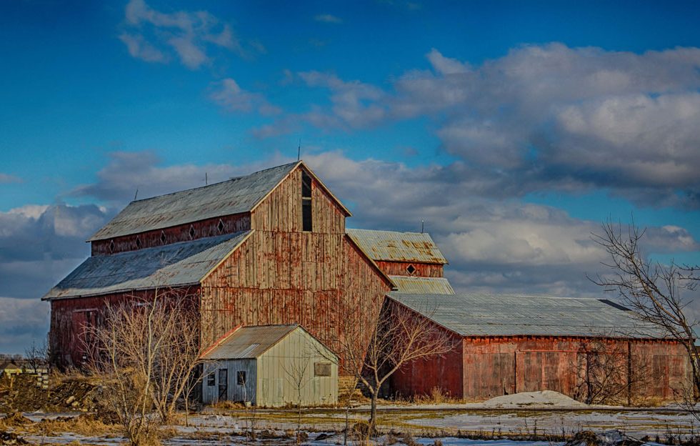The Bradley-Craig barn, January 2018. Photo illustration by Barry Gray.