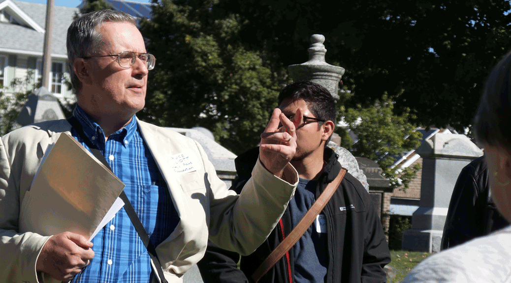 Dr. Bruce Elliott gives a tour of the St. John's cemetery on Sandhill Road in Kanata.