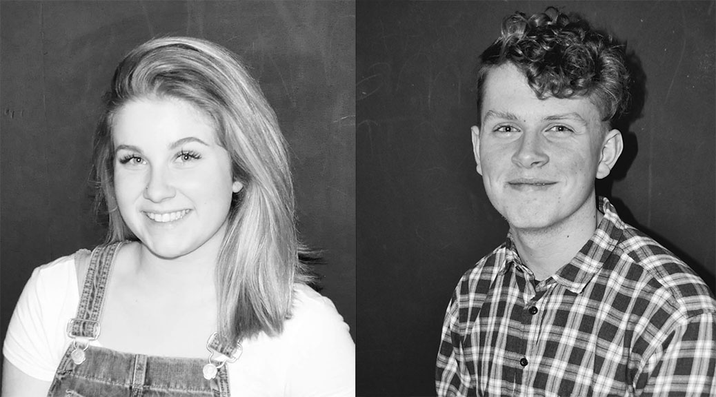 Shayna Douglas (left) plays Rita O'Grady and Aidan Saunders plays Eddie O'Grady in the Sacred Heart High School production of "Made in Dagenham"