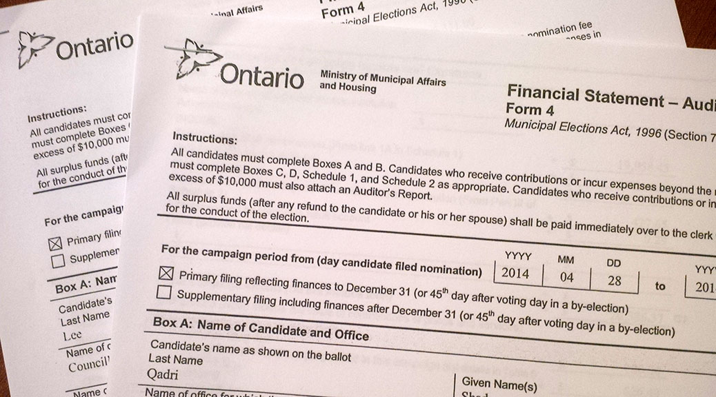 Election financial returns