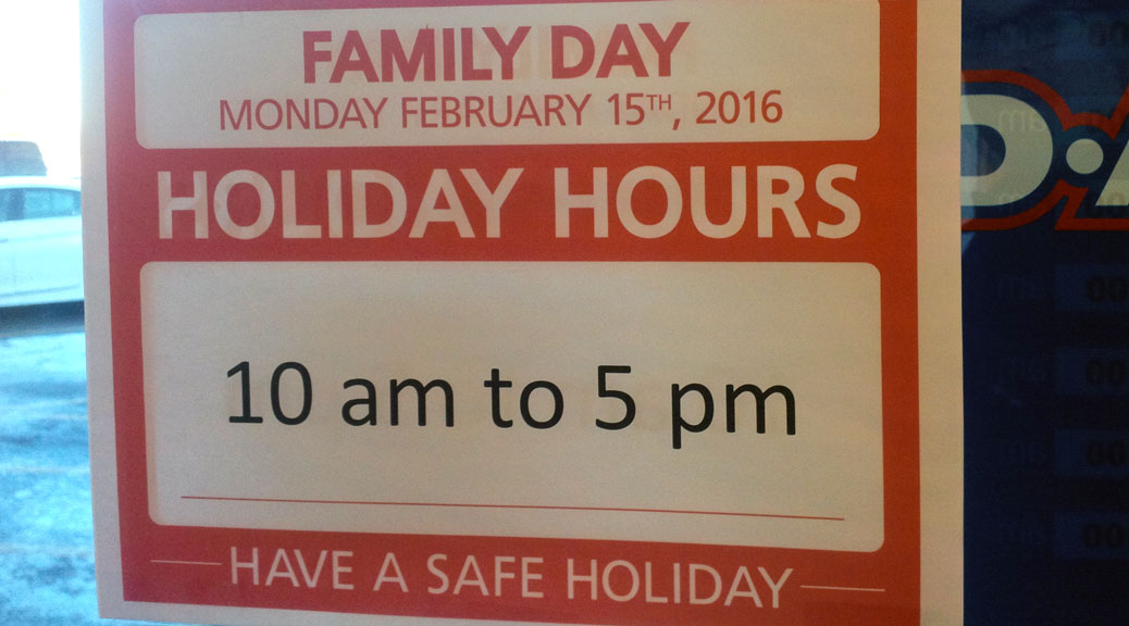 Family Day opening hours