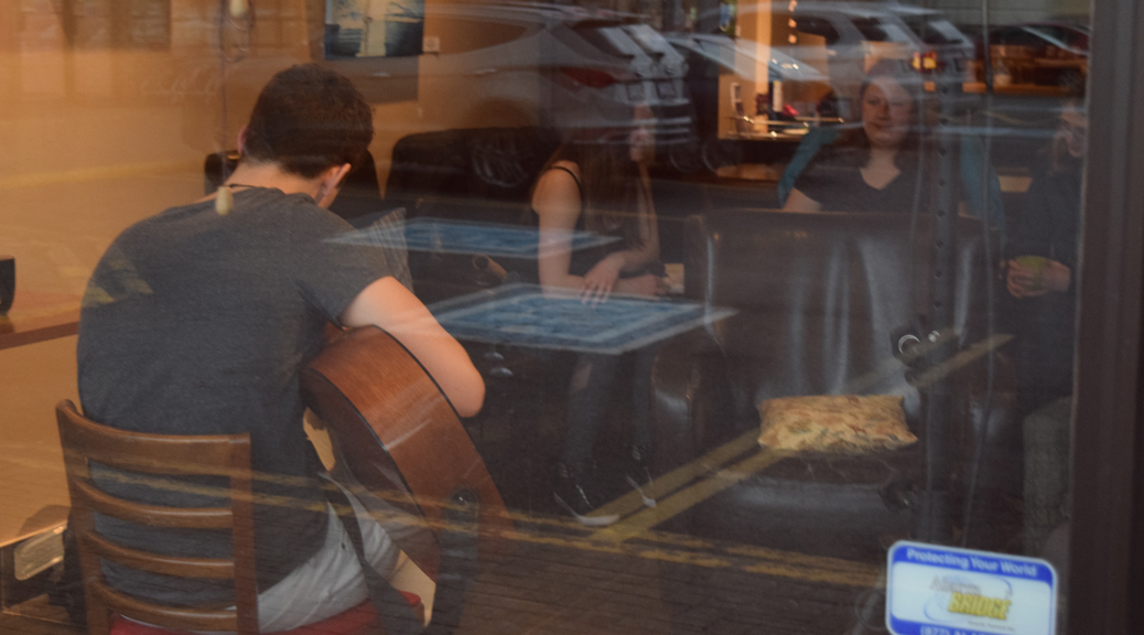 Greg Lee played to a crowd of friends, family and fans at Gaia Java on April 21.