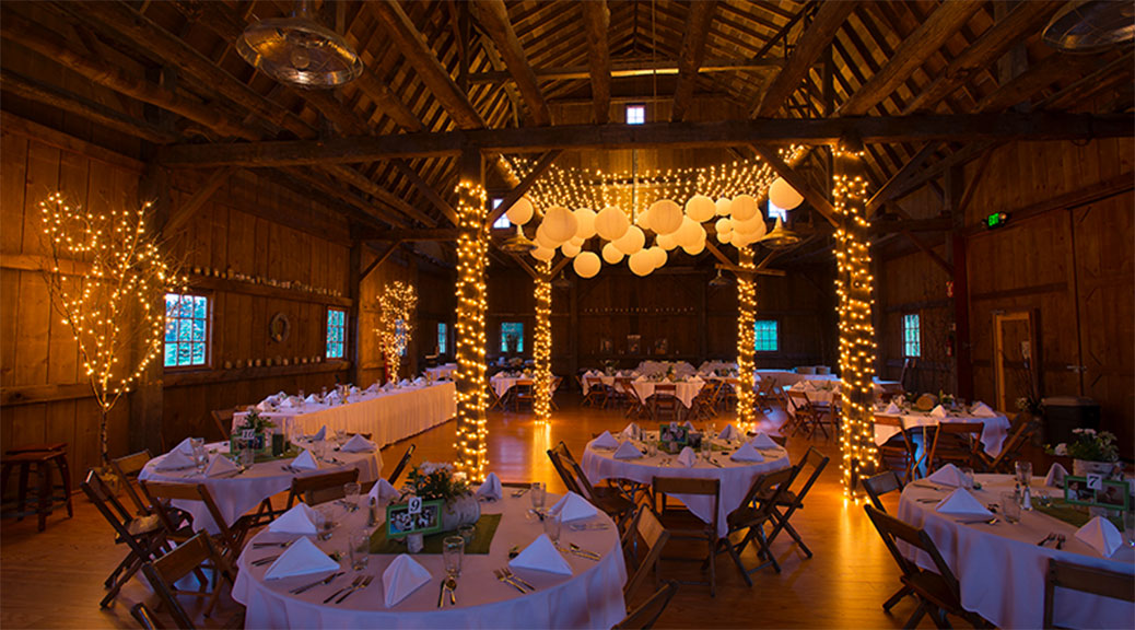 Inside the Garvey Farm. Photo via traversecityweddingbarn.com