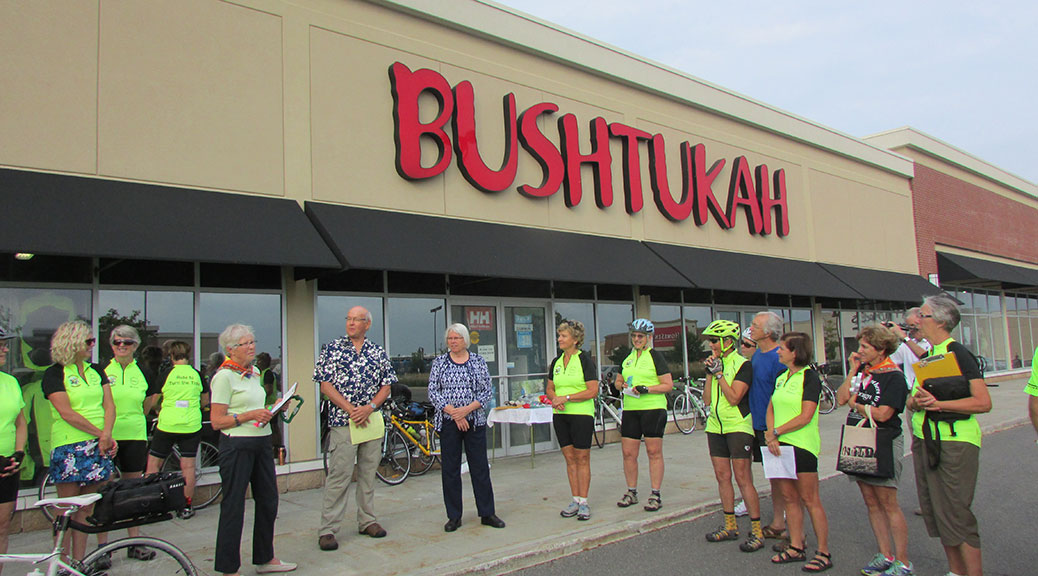 the Grassroot Grannies, a group of 23 retired women, left Bushtakah on Hazeldean Road on a three-day fundraising bike tour.