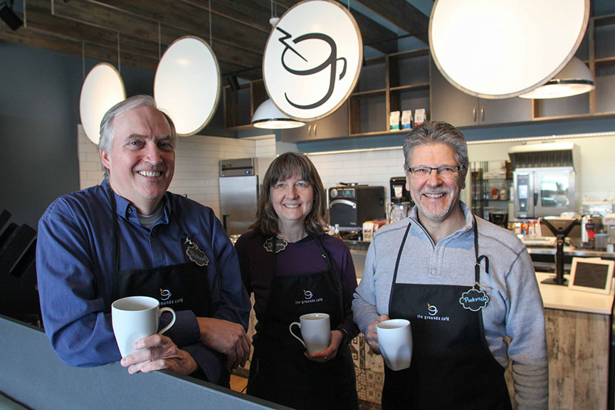 Robert Kinsman, Donna Kinsman and Patrick Caicco from The Grounds. Photo by Barry Gray.