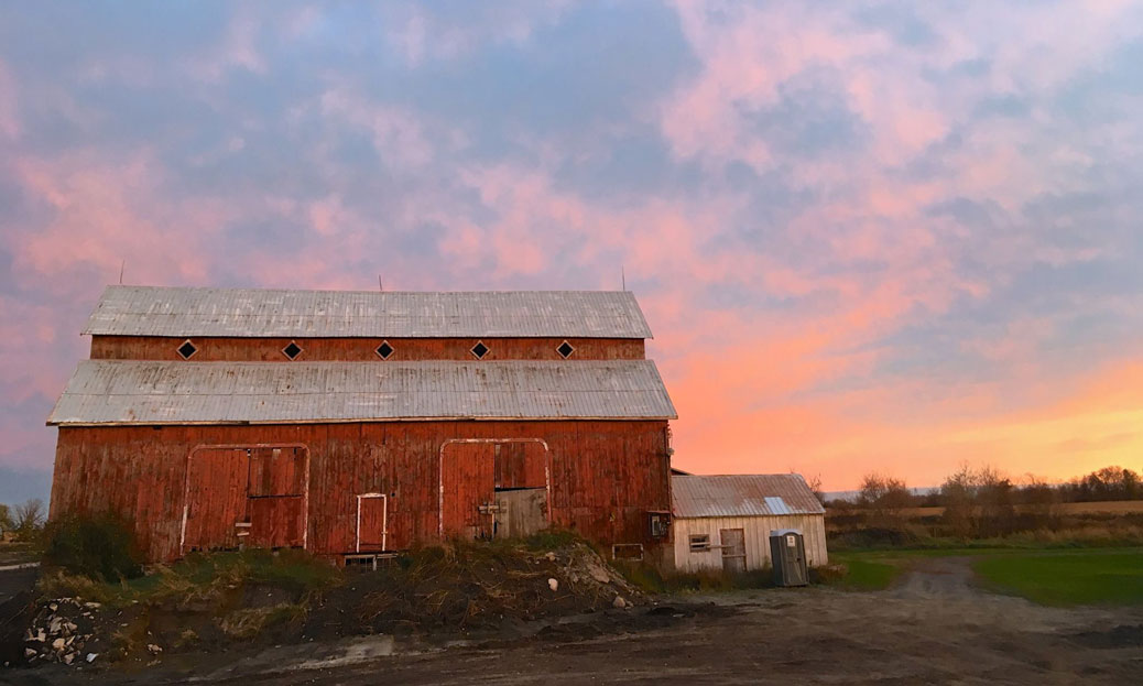 Sunset over the Bradley Craig Farm, October 26. Photo by Mandy Hambly.