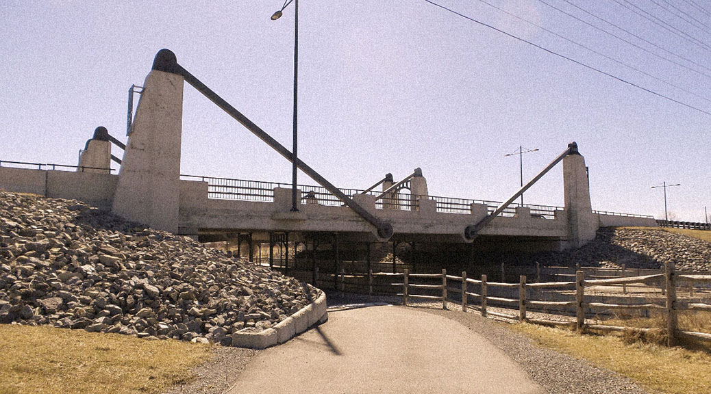North side of the Hazeldean Bridge over the Carp River, March 2016.