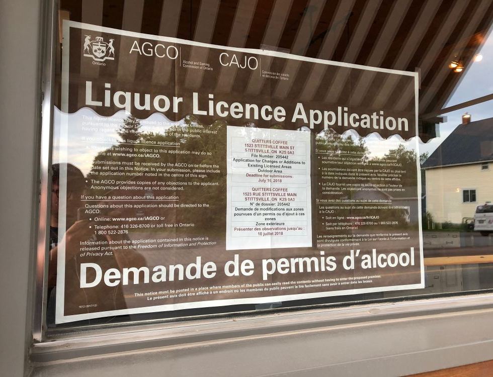 quitters liquor licence application