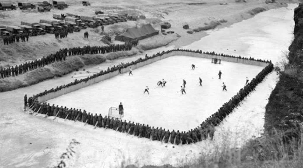 During the Korean War, Canadian soldiers played hockey on the frozen Imjin River whenever they were given time away from their front-line duties.