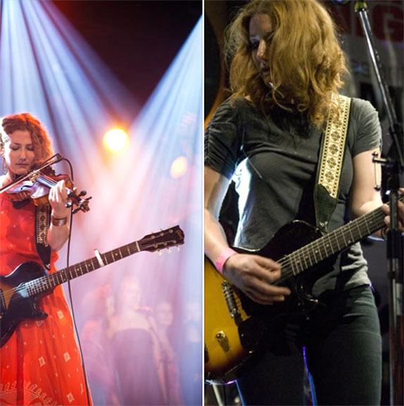 Kathleen Edwards and her 1957 Les Paul junior guitar.