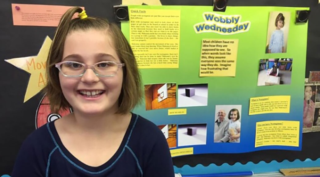 Makenna is an intelligent 8 year old girl with congenital nystagmus.