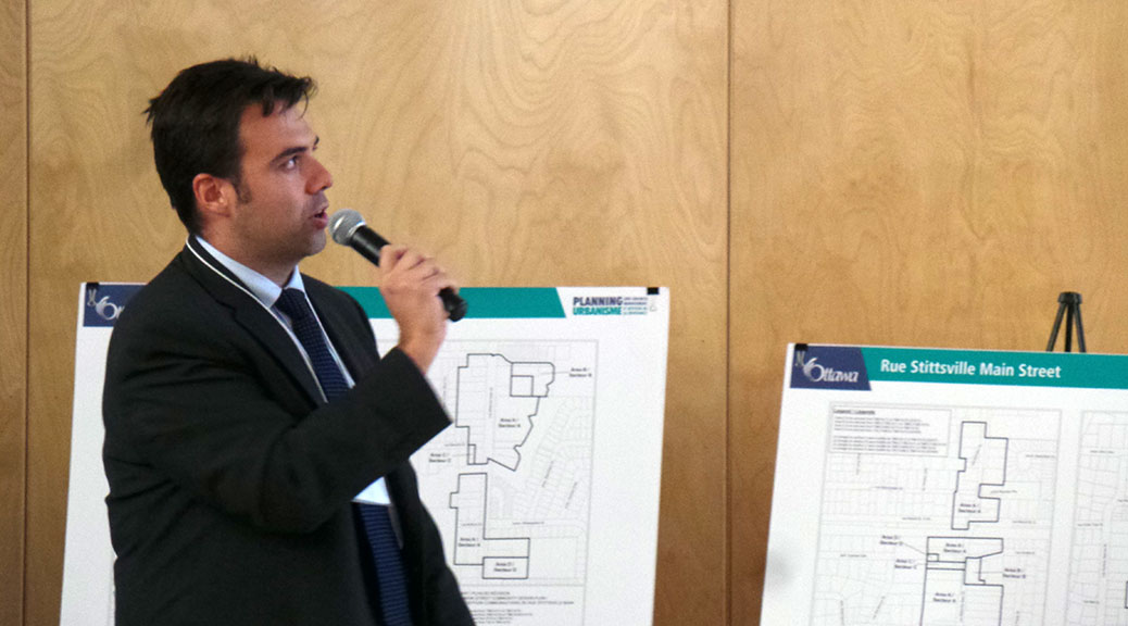 City of Ottawa planner Mark Young presented the new draft plan for Stittsville Main Street at a public meeting on May 20.