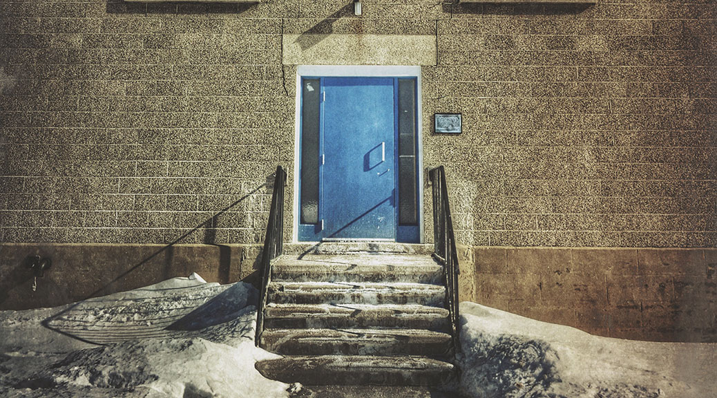 Blue door on the Legion building. Photo by Joe Newton