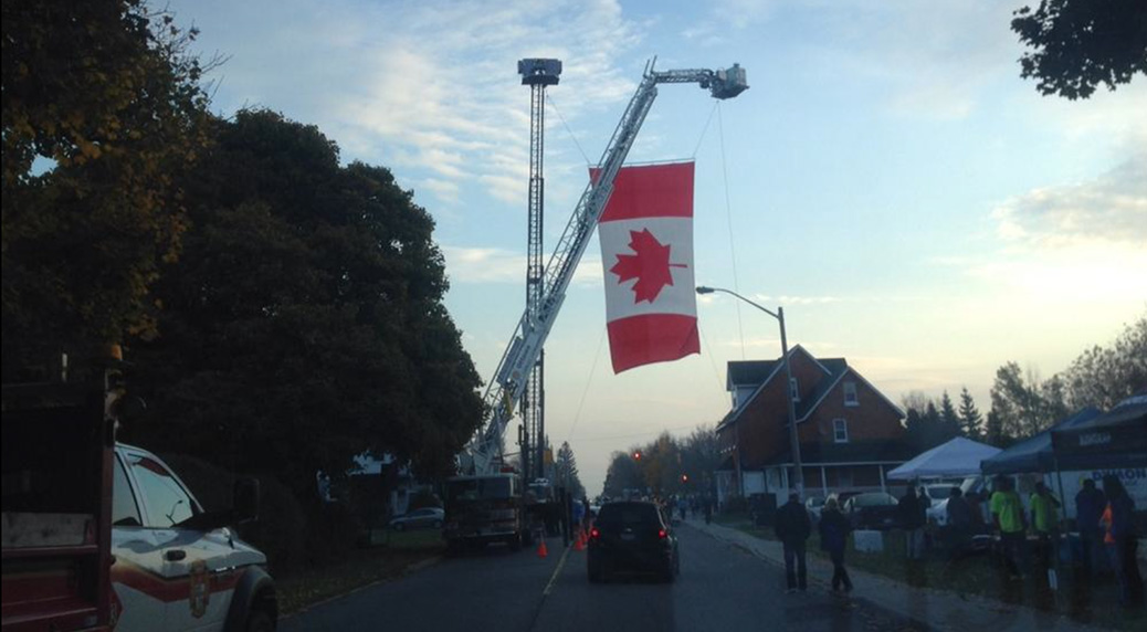 Flag over the Nine Run Run event