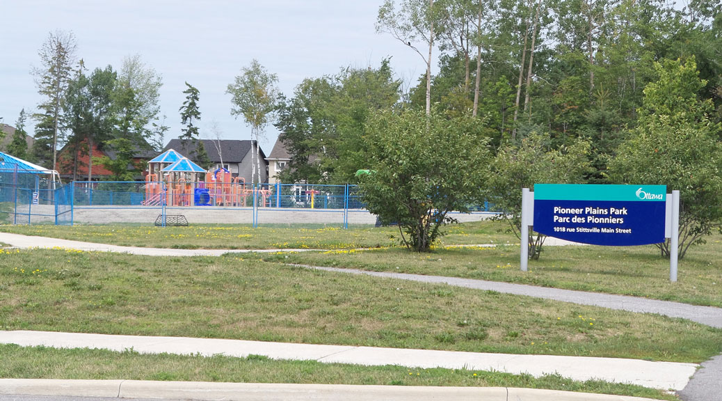 Splash pad at Pioneer Plains Park, under construction