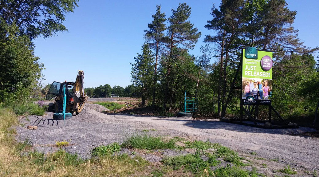 Construction begins at Porter Place, June 2016.