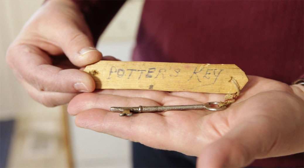 Debbie Eastop holds the original Potter's Key.