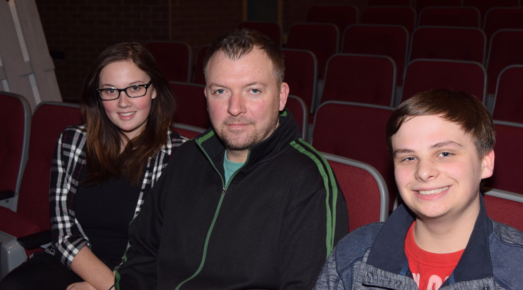 From left, lead actor Daniella Atkinson, drama teacher Matt Muirhead and student director Nicholas Rocque.