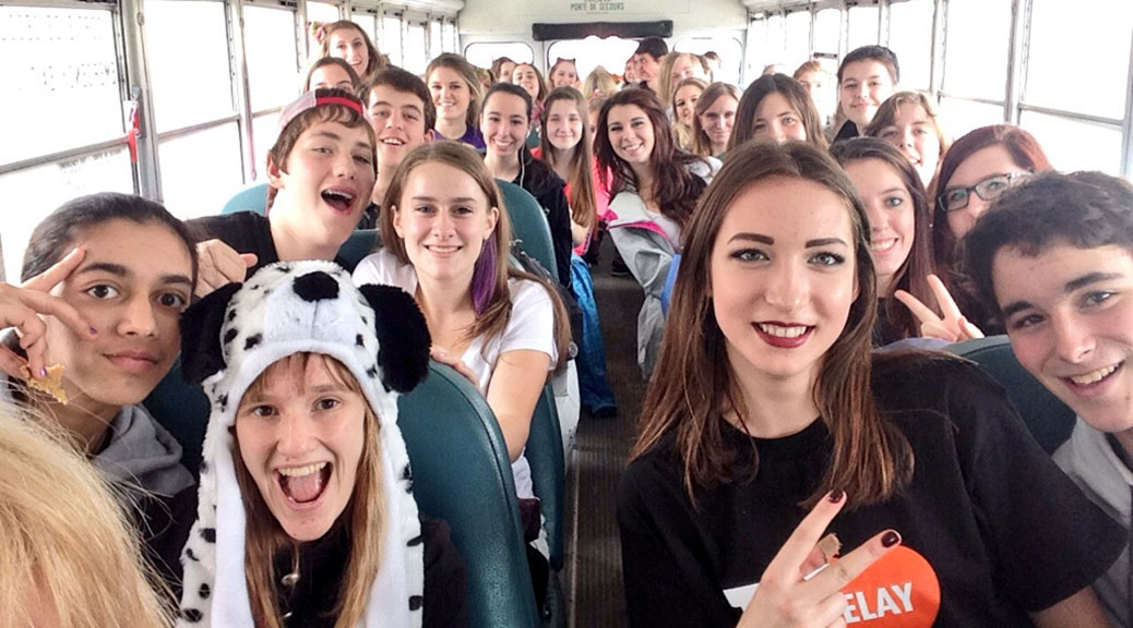 Sacred Heart students travelled to Cairine Wilson Secondary School in Orleans for the Relay for Life event last year