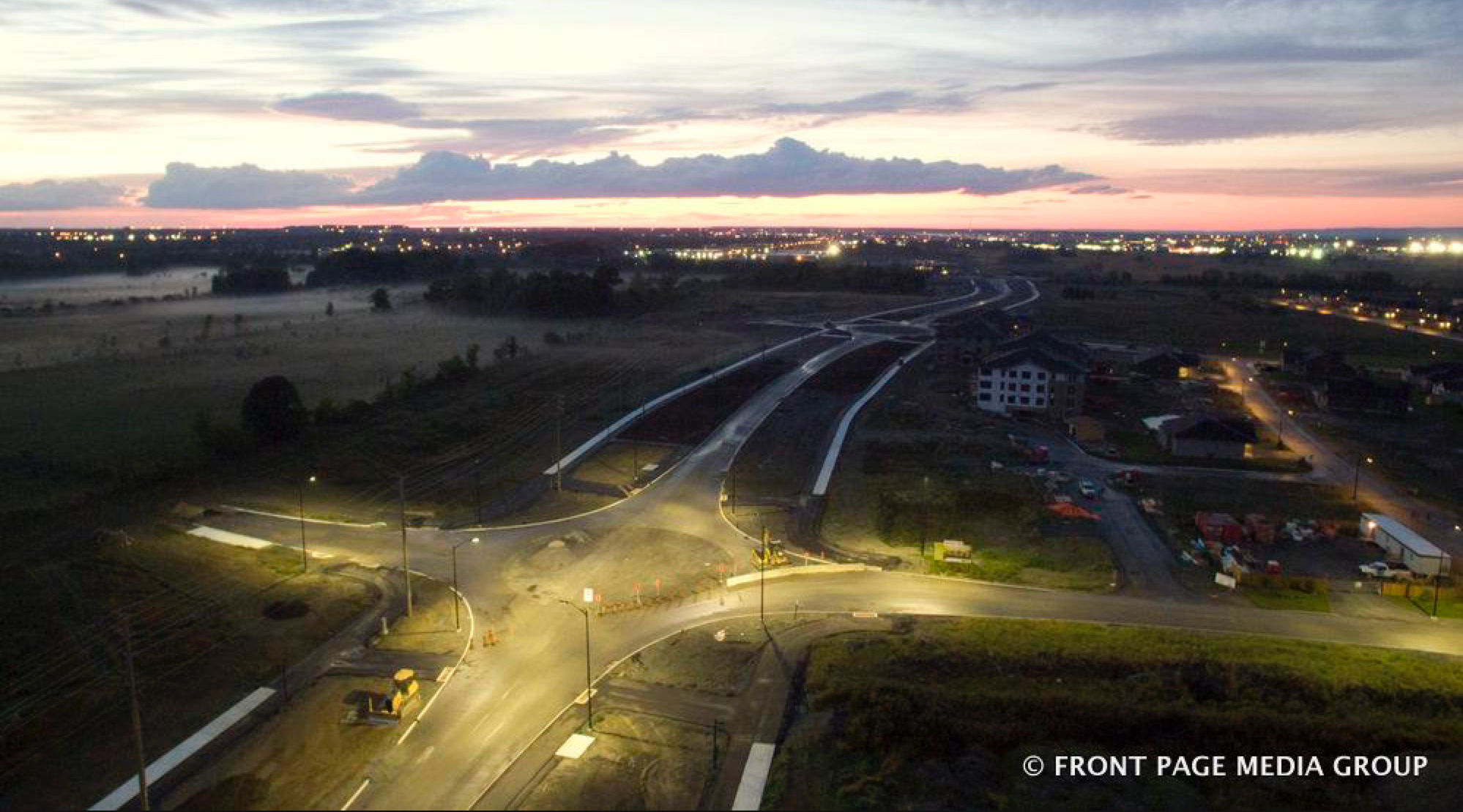 Stittsville aerial sunset. Photo by Front Page Media Group