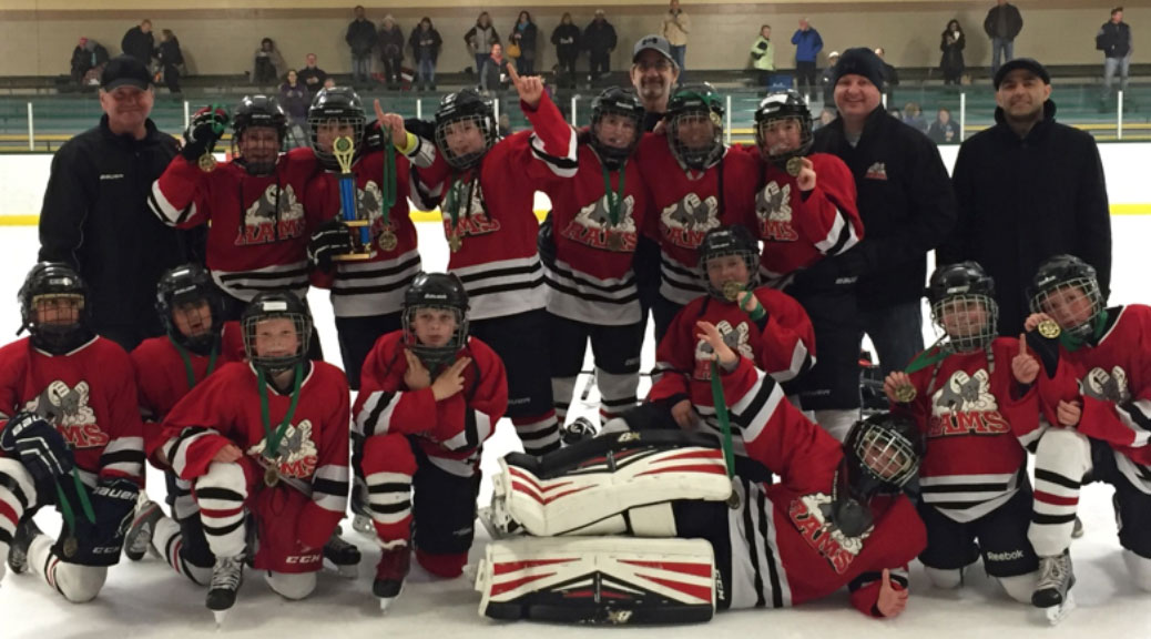 Back row left to right: Assistant Coach Peter Pranschke, Noah Lebano, Matthew Gagnon, Connor Ingram, Michael Larson, Trainer Chris McWebb, Nico Pare, Calvin Pranschke, Head Coach Cory Garbolinsky, Assistant Coach Sam Mourad. Front row left to right: Ryan Mourad, Kyle Gnaedinger, Ayden De La Roche, Shane McWebb, Matthew Garbolinsky, Joey Bernier, Bryce Usher and Greg Cowan (missing Logan Lafleur)