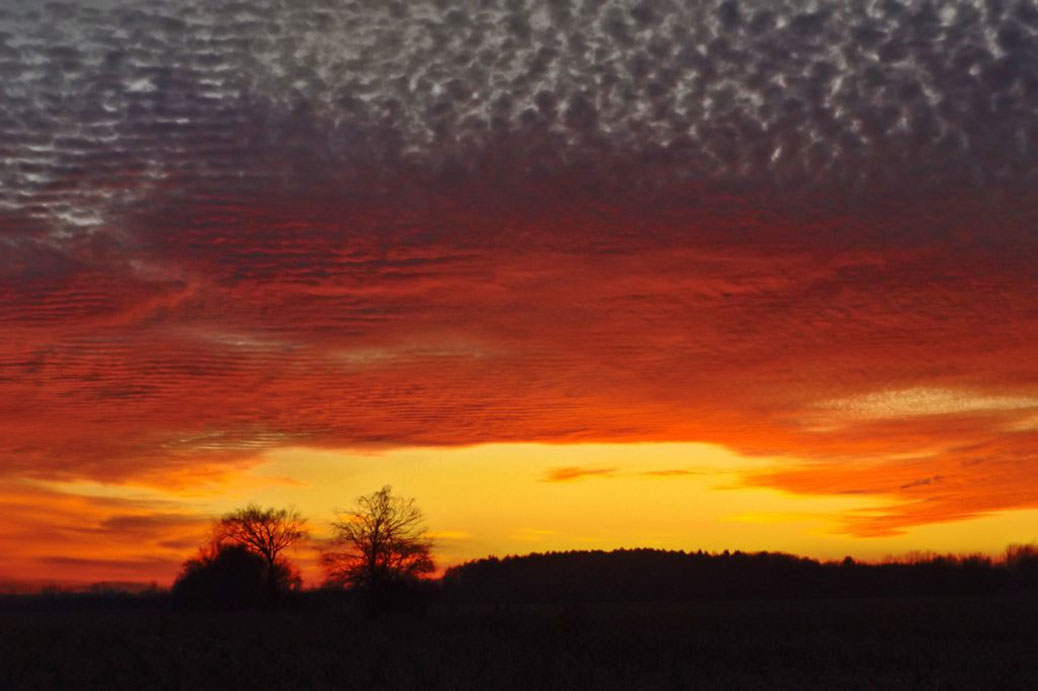 Sunset on December 6, 2015. Photo via @andrethegeek