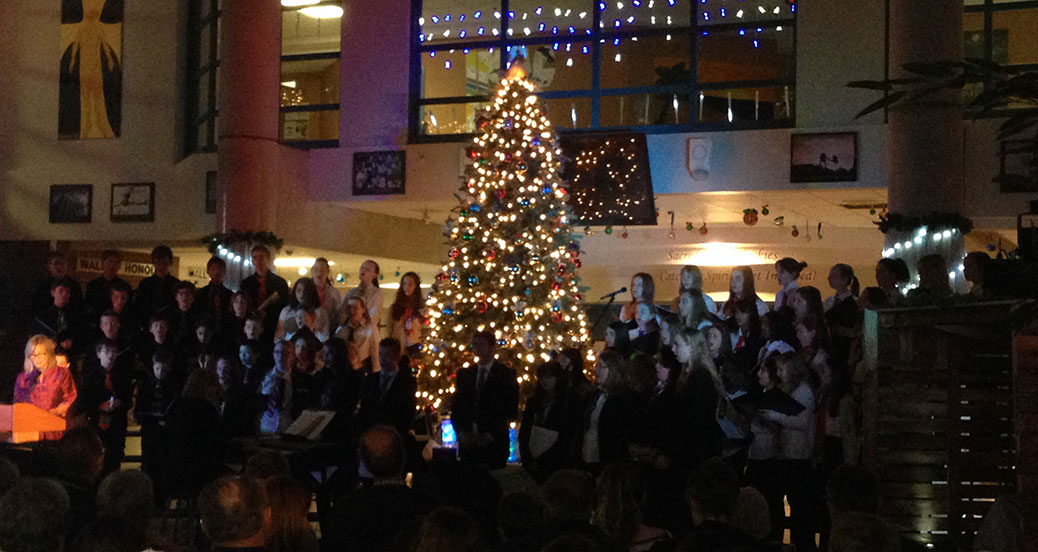 Tree lighting at Sacred Heart