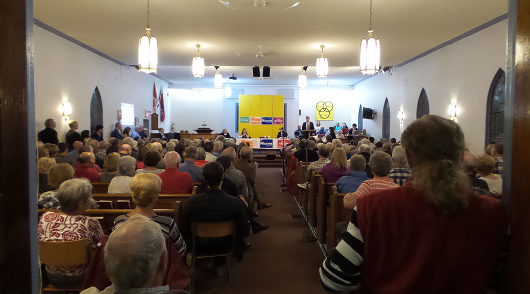 Candidate debate at the United Church. Photo by Glen Gower