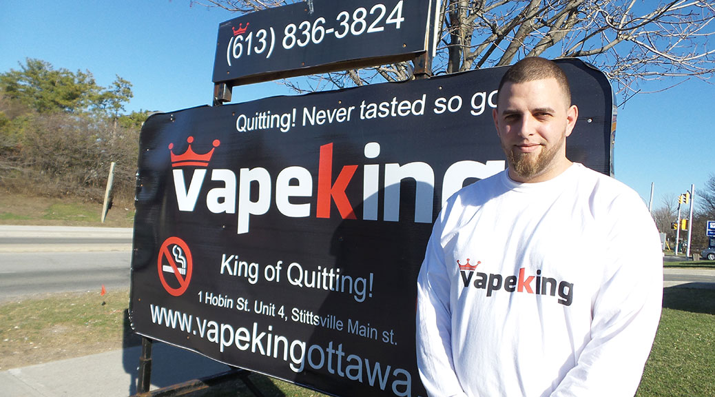 Patrick Riley, owner of VapeKing on Stittsville Main Street, is wary of the effect that new regulations may have on his business.