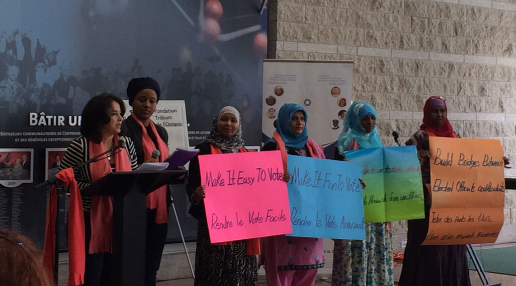 Western Ottawa Community Resource Centre, along with the Coalition of Community Health and Resource Centres of Ottawa and the City for All Women Initiative, has embarked on a three-year project, Making Votes Count Where We Live