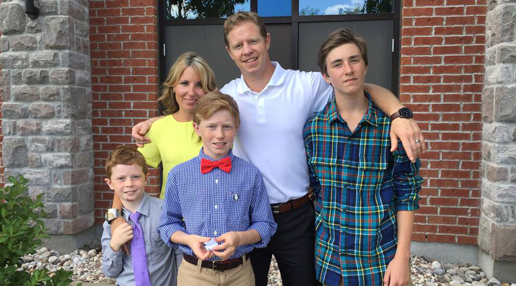 The Yakabuski family. Mark and April, along with their three boys.